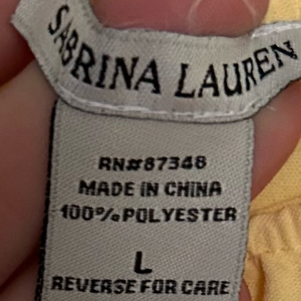 SABRINA LAUREN Butter Yellow Puff Sleeve Sweetheart Peasant Dress Cottage | Sz L - Picture 2 of 12